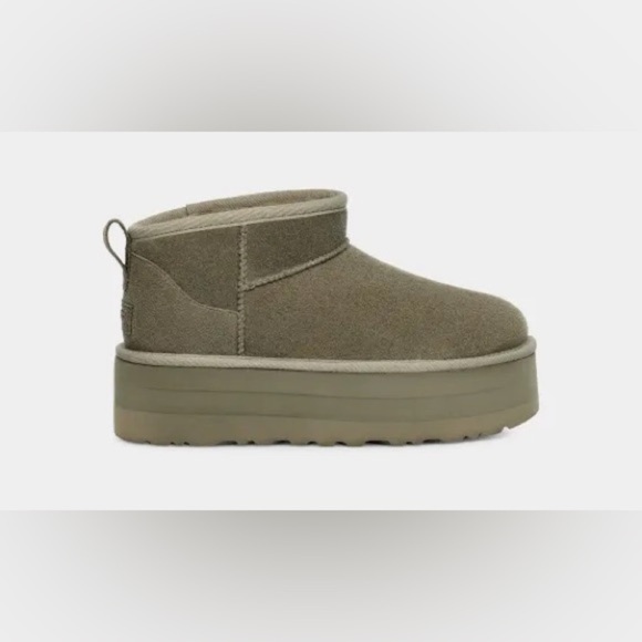 UGG | Ultra Mini Platform Boots In Moss Green Size 11 NEW - Picture 5 of 15